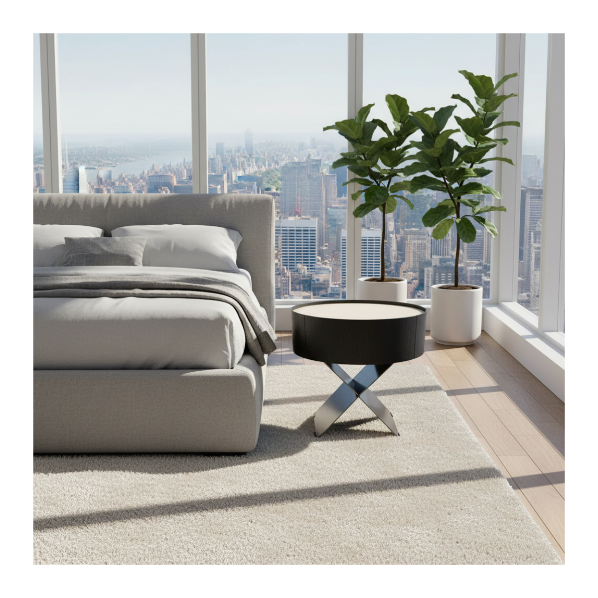 Drum X-Base Side Table